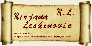 Mirjana Leškinović vizit kartica